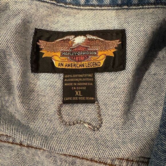 VTG Harley Davidson Motorcycles Denim Jacket Size XL - Picture 6 of 6